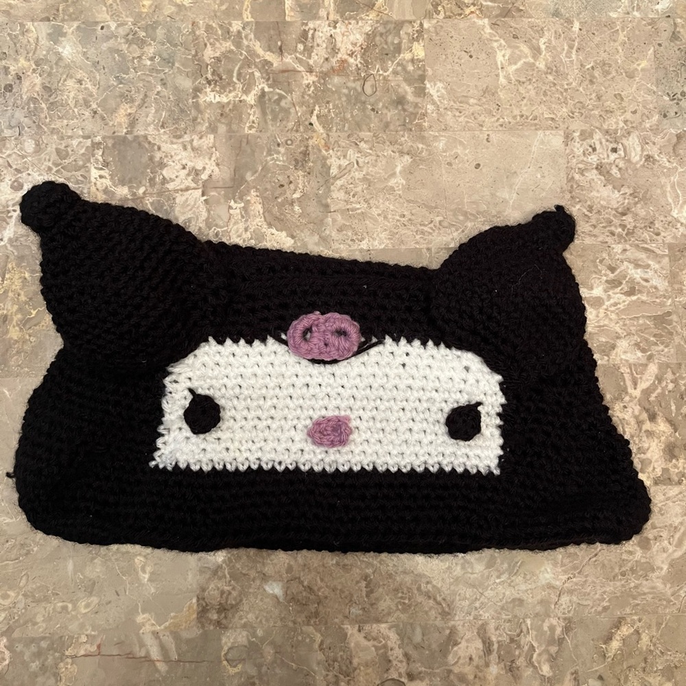 Hand Crocheted Kuromi Multipurpose Pouch